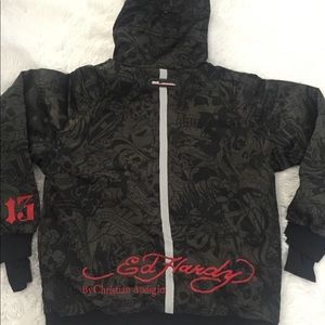 ED HARDY SNOW RECCO Down Ski Coat Jacket $550 NEW